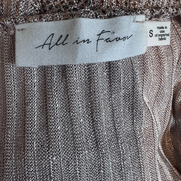 All in Favor Women’s Small Pink Rose Gold Metallic Ribbed Maxi Dress Belted - Picture 11 of 12